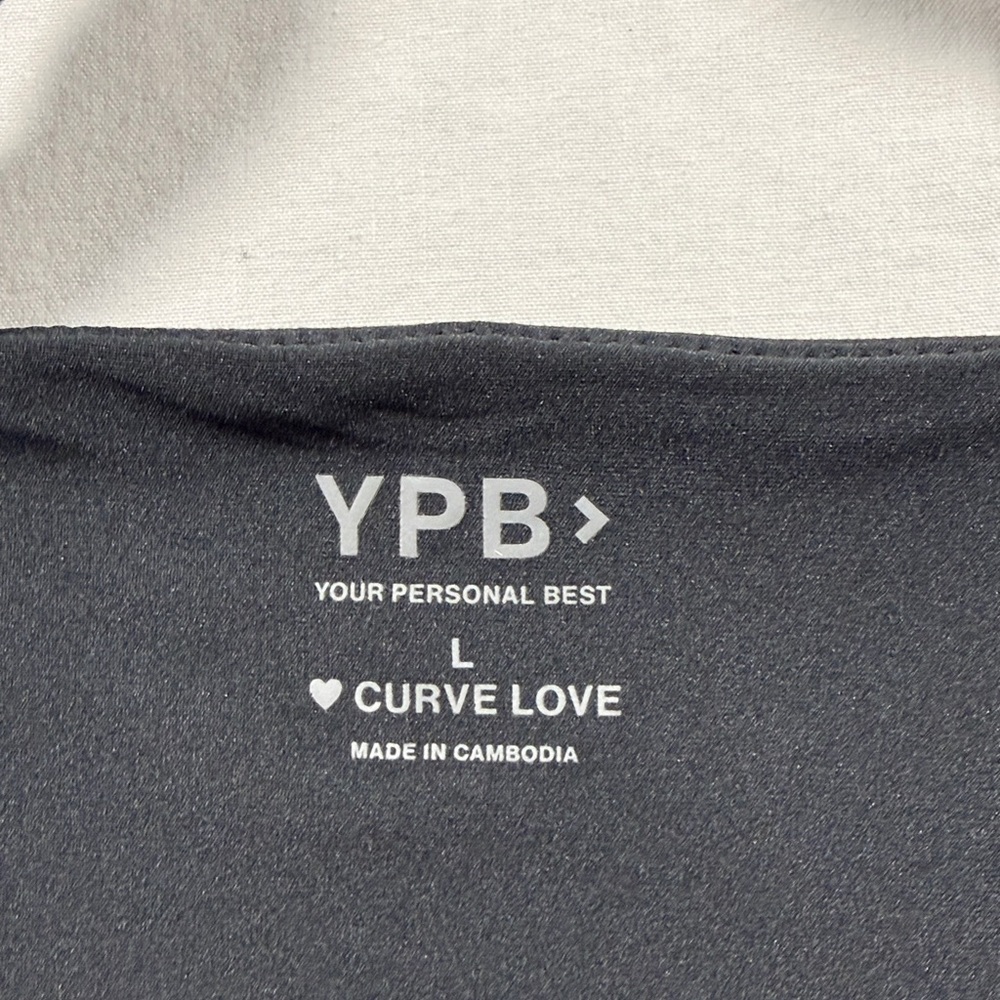 YPB Black Crop Top with Tan Accents - Picture 2 of 6